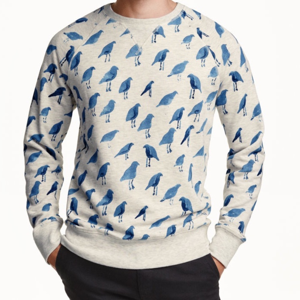 ISO! 2016 H&M watercolor bird sweater